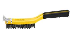 SOFT GRIP CARBON STEEL WIRE BRUSH WITH SCRAPER
