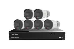 Swann: Concord 8 Channel 4K NVR Kit with 6 x 4K Bullet Cameras featuring Red and Green Lights for Deterrence V3 QV5532