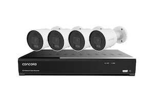 Concord 8 Channel 4K NVR Kit with 4 x 12MP Bullet Cameras featuring Red and Gree&hellip;