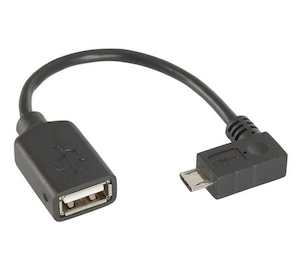 Electronics: USB2.0 OTG Female A Plug to Right-Angle Micro Male B Plug WC7725