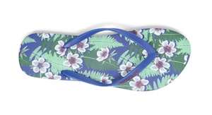 Footware: Men's Floral Jandals (BLUE)