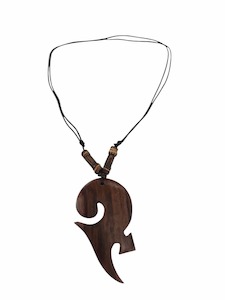 Wooden Carved Māori-Style Pendant Necklace Guardian