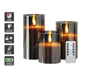 LED Flameless Candles with Remote Control (3 Pack)