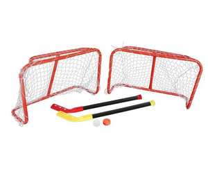 Twin Hockey Goal Set (2 Goals + 2 Nets + 2 Hockey Sticks + 2 Hockey Balls)
