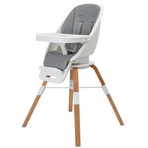 Home Living: Edinburgh 3-in-1 360° Highchair White/grey/wooden - 4019073 (DEMO UNIT)