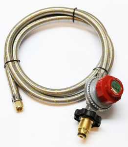 High Pressure POL Adjustable Regulator With Stainless Steel Hose 20PSI 138kPa - 1.5m