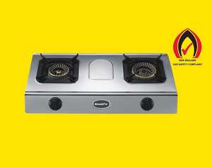 Lpg Gas Stoves: Double Burner Auto Ignition Stainless Steel Panel Gas Stove  2-01SRBP-1