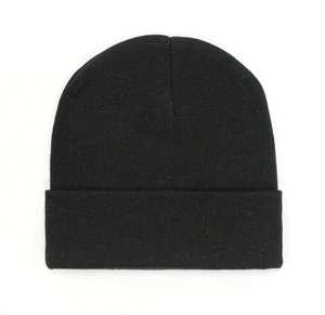 Electronics Photography: Unisex Stretchy Knitted Turn Up Beanie Plain - Black