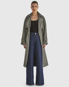 Fate+Becker Charmer Trench Coat Black/Cream