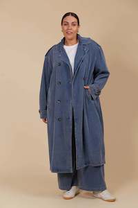 Coats Jackets: Isle of Mine Freya Trench Coat Denim