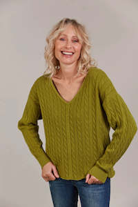 Eb Ive: Eb & Ive Palmer Cable Knit Chartreuse