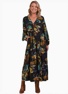 Eb & Ive Elsie Maxi Dress Botanical Black