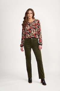 Vassalli Full Length Pinwhale Cord Pant Deep Sage