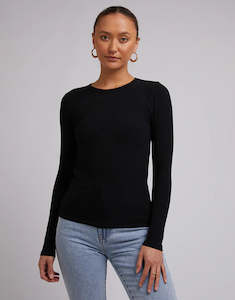 Silent Theory Rib Long Sleeve Tee Black