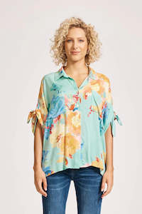 Eb & Ive Parisio Tie Shirt-Mint Bloom