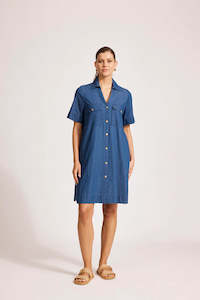 Eb Ive: Eb & Ive Melenia Denim Shirt Dress Indigo