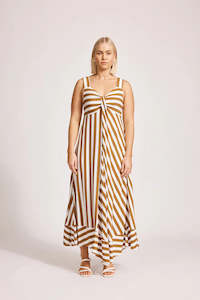 Eb & Ive Treville Stripe Tank Maxi Dress Caramel