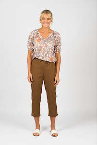 Vassalli 7/8 Slim Leg Pant-Pecan