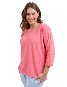 Tops: Elm Annie 3/4 Sleeve Tee- Cosy Coral