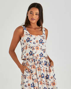 New Arrivals: Sass Luca Crop Top Floral Embroidery Navy