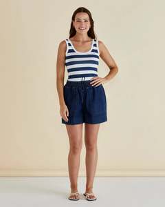 Betty Basics Relax Denim Shorts- Dark Blue
