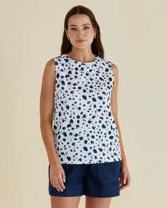 Short Sleeve Tops: Betty Basics Jordyn Tank Spot Print multi