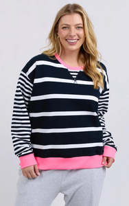 Elm Allsorts Crew Navy & White Stripe