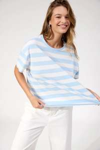 New Arrivals: Haven  Columbus Stripe Tshirt Baby Blue