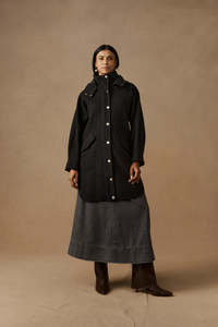 Coats Jackets: Eb & Ive Sable Hood Jacket-Charcoal