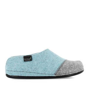Dr Feet Hilda Light Blue/Grey Slipper