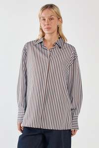 Sass Claudia Stripe Shirt Chocolate stripe