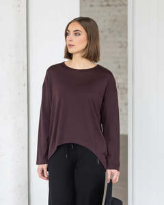 Tops: Vassalli Merino Quinn Top- Berry
