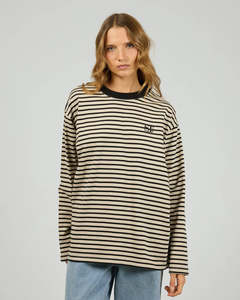 Silent Theory: Silent theory Foundation Stripe L/S Tee Black