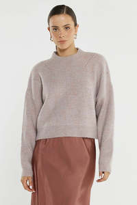 Sass Innes Pointelle Jumper Pink Marle