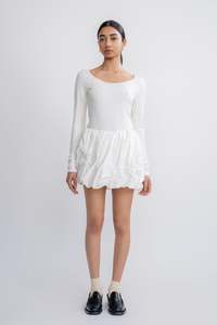 Made To Order: Celeste Bubble Miniskirt - White