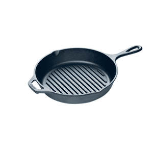 Griddles Grill Pans: Cast Iron Round Grill Pan 26cm