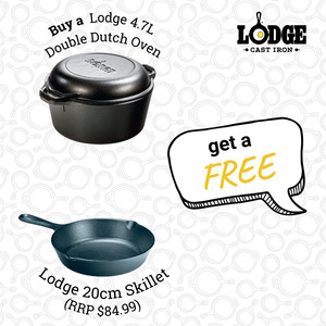 Cast Iron Double Dutch Oven 4.7L