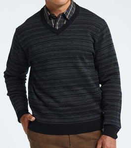 Knitwear: Bosun Merino V Neck Pullover – Charcoal