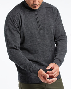 Elmer 1/4 Zip Merino Pullover Charcoal