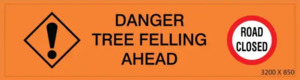 Road Closed / Tree Felling Banner 3200mm x 850mm