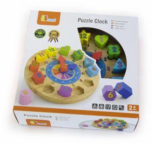 Viga: PUZZLE CLOCK AND GEOMETRIC BLOCKS