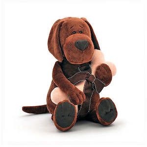 Stuffed Toys: COOKIE THE DOG WITH BONE (BOXED)