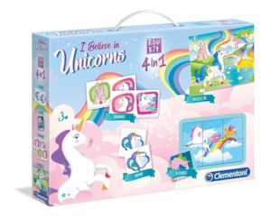 30pc, 4 IN 1 UNICORN EDUKIT - jigsaw puzzle and games