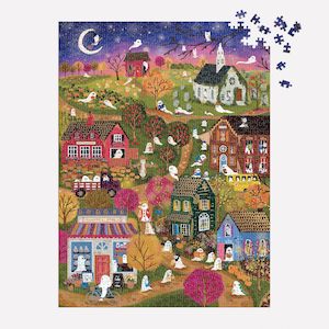 Galison: Joy Laforme Spooky Village, 1000 Piece Foil Puzzle