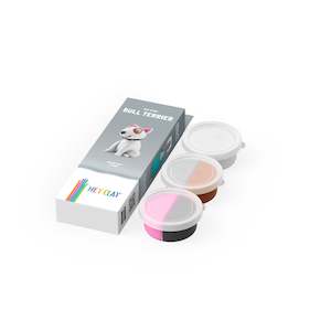 HEY CLAY, DOG STORY, BULL TERRIER, 3 CANS, 5 COLOUR