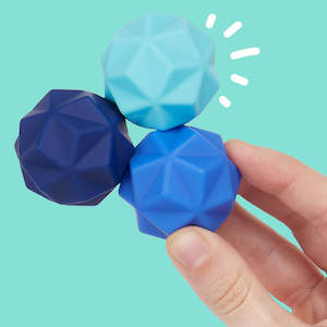 Soft Silicon covered Fidget Magnets (3pc Set) Peak Blue
