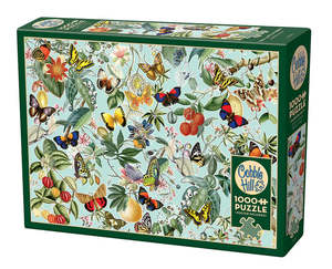 Outset Media: FRUIT AND FLUTTERBIES PUZZLE  1000PCS, Compact