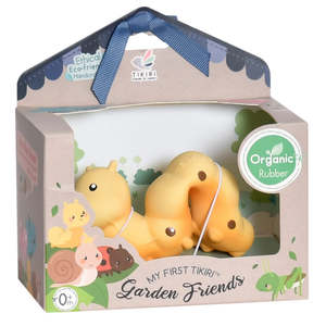 Tikiri Garden Animals - Caterpillar Bath and Rattle Toy, GIFT BOX