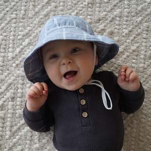 Spring Summer 21 22: Linen Sunhat - Stone Blue