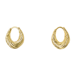 Jewellery: Brie Leon Olar Twist Hoops GOLD